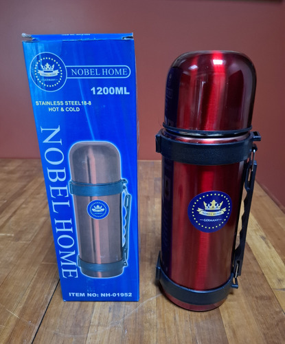 Termo Acero Inoxidable 1,2 Litros Con Pico Cebador Sin Usar! Bordó (Usado)