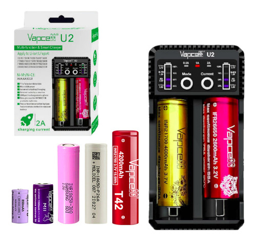 2 En 1 Cargador Baterias 18650 Li-ion Lifepo 4 Fun Powerbank