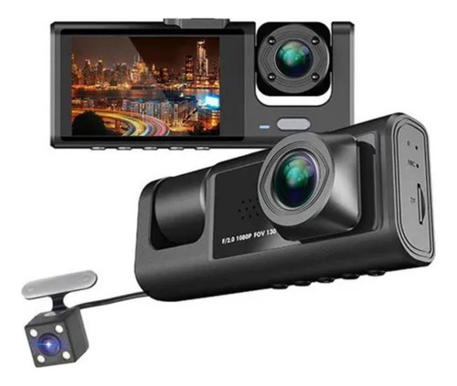 Camara Dash Cam Hd Auto Dvr App Seguridad 3 Lentes Ruta Uber