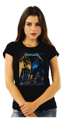 Polera Mujer Metallica Zurich Wolf Lobo Metal Abominatron