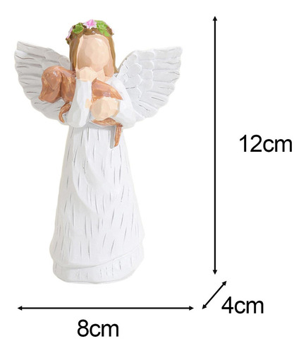 Estatuilla De Ángel De Resina, Ángel De, Perro Fallecido,
