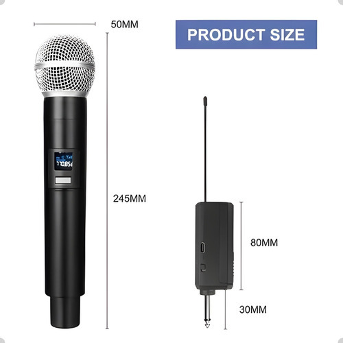 Kit Microfones Dinâmico Sem Fio Duplo Profissional Eventos
