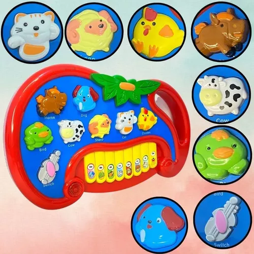 Teclado Musical Infantil com Bateria, Luzes e Som de Animais - SETOR STORE