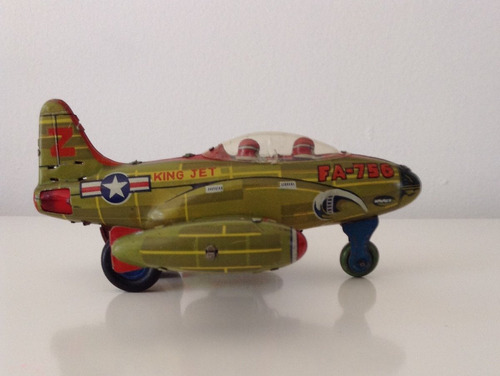 Avión De Lamina King Jet Fa-756 Usa De Fricción De Marx Toys