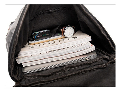 C Mochila De Viaje Multifunción De Piel Suave Para Hombre