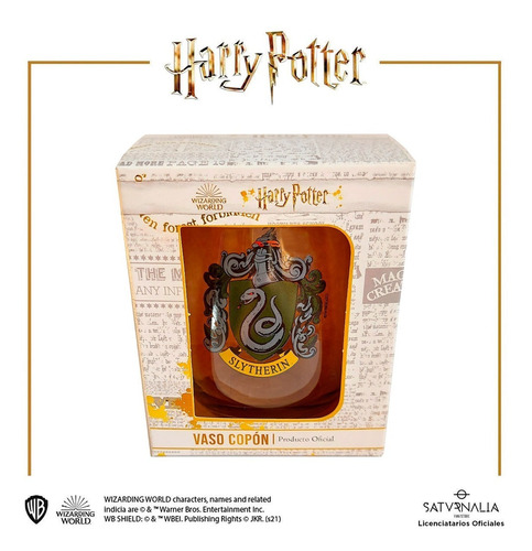 Imagen 2 de 2 de Vaso Copón Escudo Slytherin Harry Potter Oficial