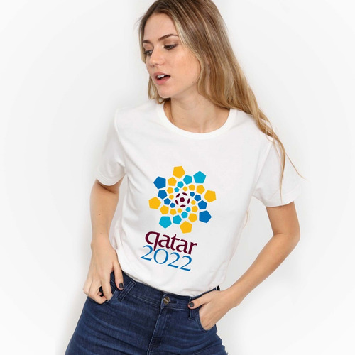 Imagen 4 de 6 de Remera Logo Mundial Qatar Hombre Mujer Niños Varios Diseños