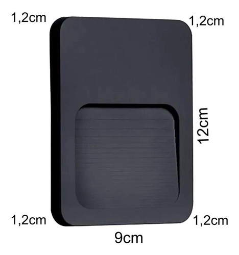 Imagem 5 de 8 de Balizador Arandela Preto Parede Externo Ip65 Led 2w 4x2