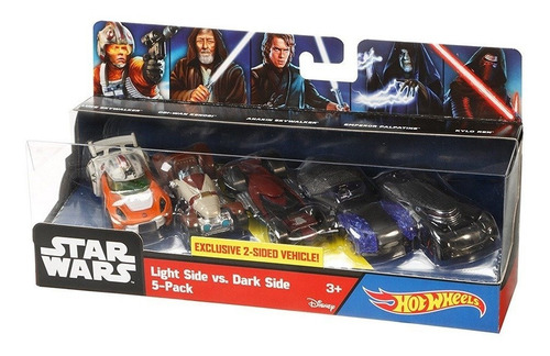 Pack 5 Hot Wheels Star Wars Light Side Vs Dark Side 1:64 D.