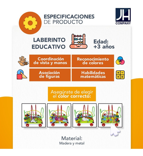 Imagen 6 de 6 de Laberinto Madera Juguete Didactico Estimulacion Animalitos