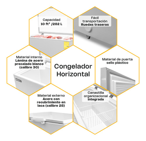 Congelador Horizontal Congeco-10 Rhino Color Blanco
