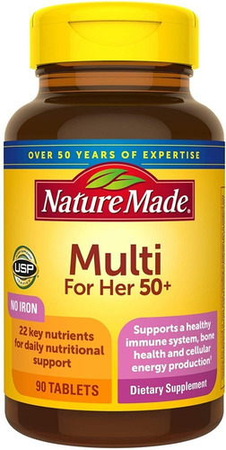 Nature Made Multi For Her 50+ 90 Tabletas Multivitaminico Sabor N/a