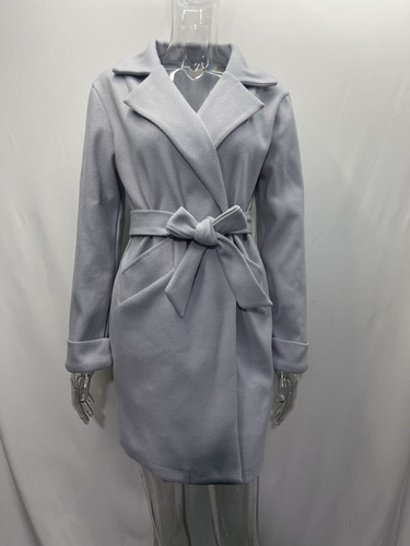 Chaqueta Fina Y Elegante De Color Liso Para Mujer Con Cintur