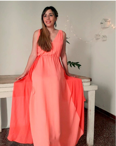 Vestido Largo Gasa Fiesta