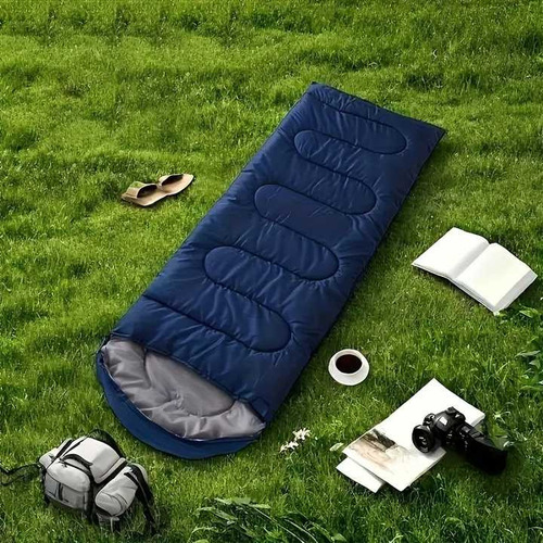 Bolsa De Dormir Con Capucha 210x75 Fill Sintetico 1.3kg Azul Derecho