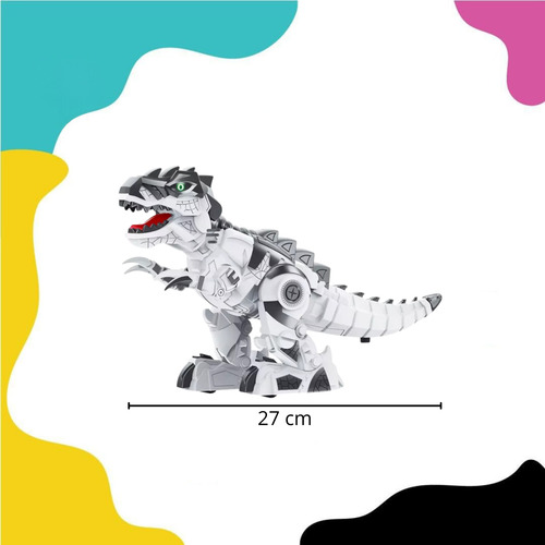 Juguete Dinosaurio Robot Tyrannosaurus Luz Y Sonido Blanco Tiranosaurio Blanco