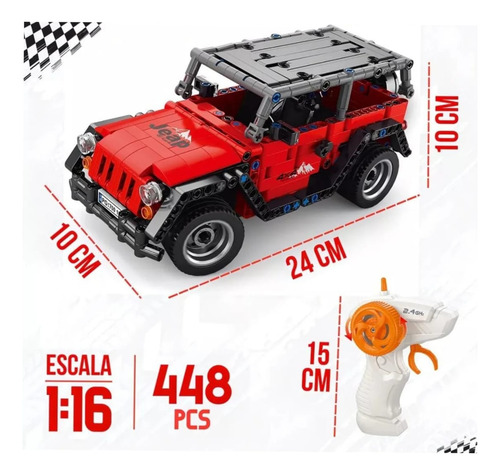 Block Jeep Recargable Auto Armable 448 Piezas