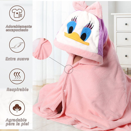 Toallas De Baño Infantil Con Capucha De Dibujos Animados Mini Azul