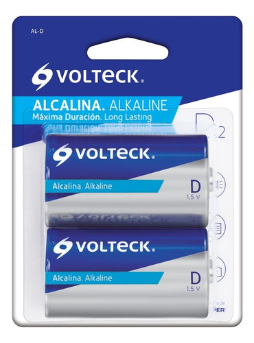 Blíster Con 2 Pilas Alcalinas Tamaño D, Volteck Max