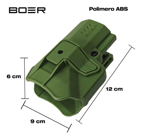 Imagen 2 de 10 de Funda Pistolera Mini Porta Cargador Doble Porta Esposas Boer