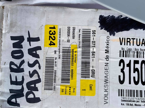 Aleron Originale De Cajuela Passat 13/18 Wv