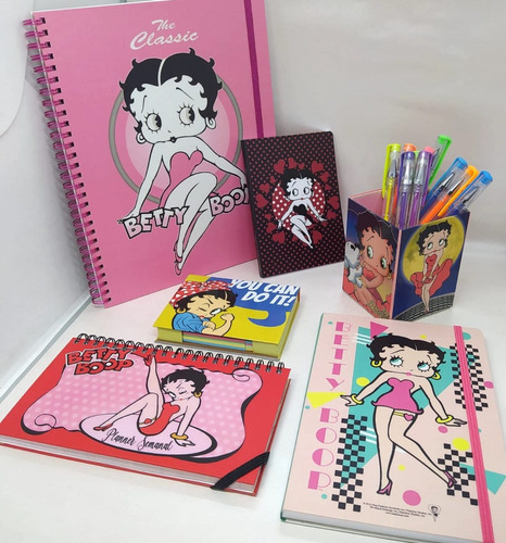 Set  De Papeleria Betty Boop, Cuaderno, Planificador