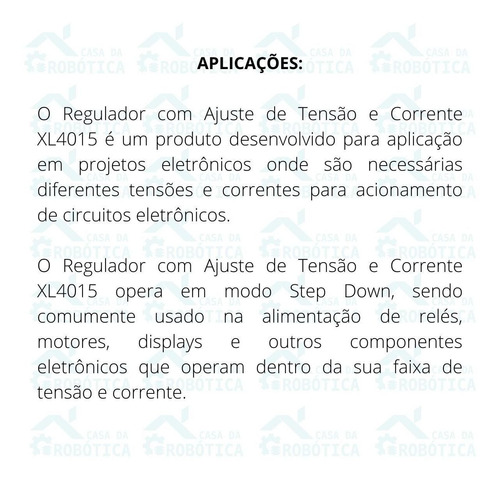 Imagem 7 de 10 de 5x Regulador Ajuste De Corrente E Tensão Xl4015 5a Dc Dc Nfe