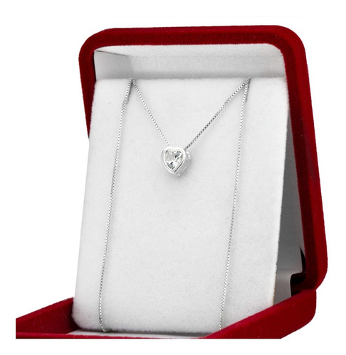 Imagen 1 de 6 de Cadena Con Dije Susanito Plata 925 Piedra Corazón Mujer