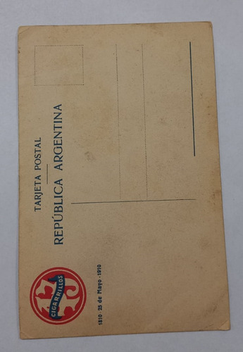 Antigua Tarjera Postal Centenario 1810 1910 San Martín (Usado)