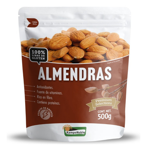 Almendras Naturales Crudas Sin Sal, Kamponoble 500 Gramos