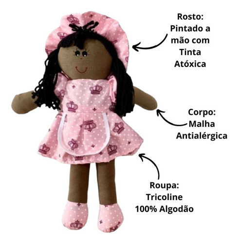 Kit 8 Boneca De Pano 30cm Diversidade De Modelos Envio 24h