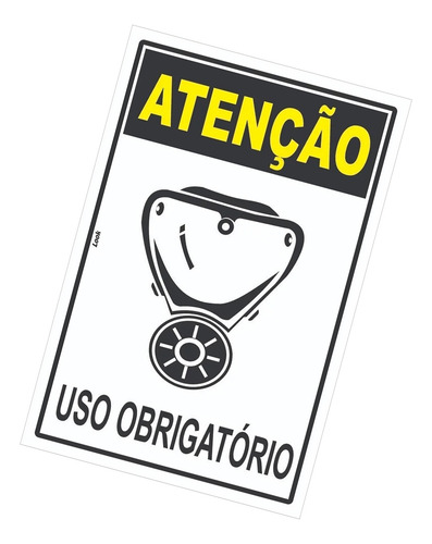 Placa Sinalização Atenção Uso Obrigatório Máscara Epi Ps