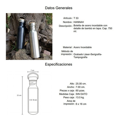Imagen 10 de 10 de Botella De Acero Inoxidable