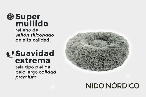 Catre Para Perro Nido Nórdico Colchon Moises Cama Eggys X L Color Gris