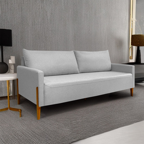 Futon Sofá Namoradeira Elegance Em Linho Para Sala De Espera - Lv Móveis