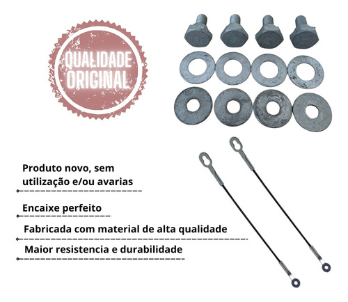 Kit Cabo Parafusos Tampa Traseira Caçamba Saveiro G2 G3 G4