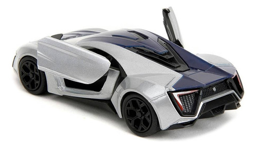 Lykan Hypersport Pink Slips 1:32 Jada Toys, color plateado, miniatura plateada