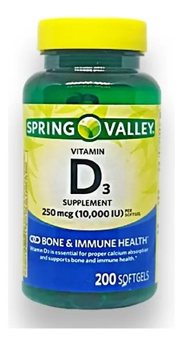 Vitamina D3 10000iu 200tab Spring Valley Tienda 