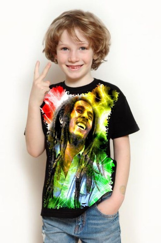 Camiseta Criança Frete Grátis Reggae Bob Marley