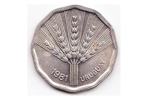 Oferta Uruguay 25 Monedas 2 Nuevos Pesos Año 1981 - Espiga