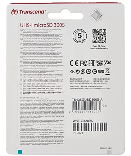 Memory Tarjeta Para Transcend Ts128gusd300s-a