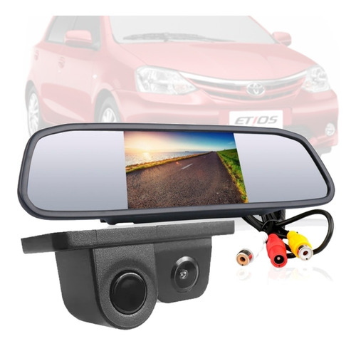 Kit Estacionamento Sensor Camera Retrovisor Lcd Etios