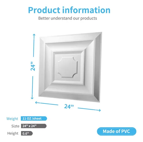 Baldosas De Techo Desmontable De 24x24, Paquete De 12 U...