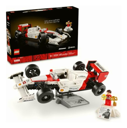 Lego Icons Mclaren Mp4/4 Y Ayrton Senna Modelo De Auto Para