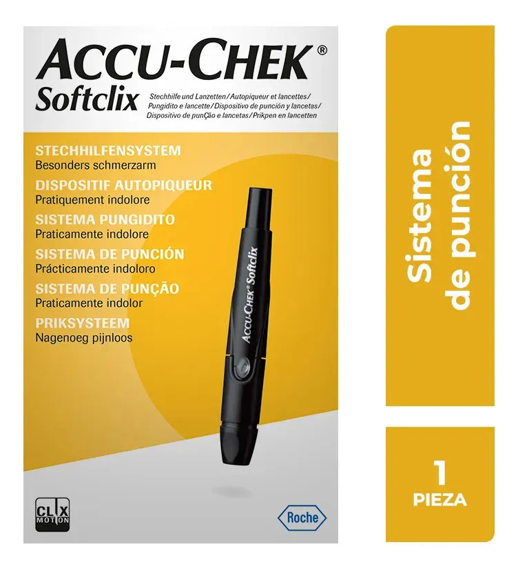 Dispositivo de Punción Accu-Chek Softclix Kit - Caja con 1 Puncionador + 25 Lancetas Softclix