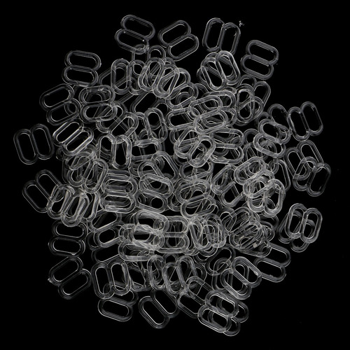 200 Pieces Bra Strap Hook Slider Buckle 8mm Clear