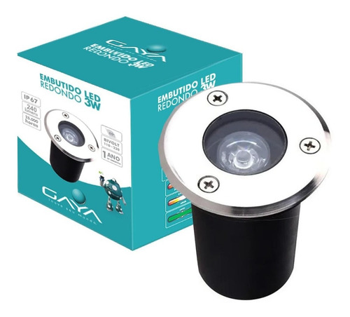 Imagem 1 de 7 de Embutido Led Redondo 3w 3000k Ip67 240 Lumens Bivolt