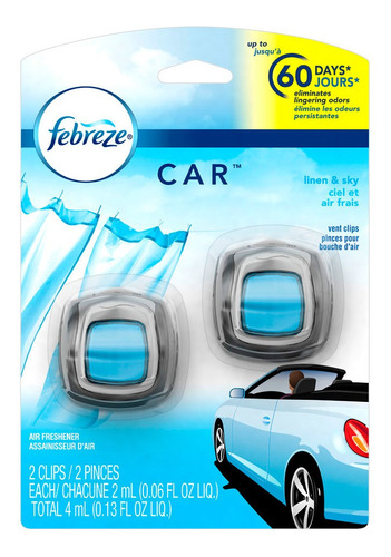 Aromatizante De Autos Febreze Car Linen & Sky 60 Días Aprox.