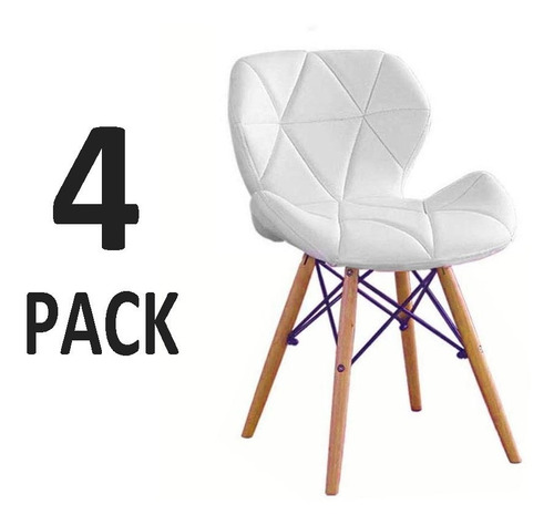 Pack De 4 Sillas Eames Soft Acochada Tapizada Muy Comodas!!!