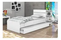 Comprar Kit 3x1 Quarto Solteiro C\u002F Cama Auxiliar Cabeceira Baú Jd Ac
